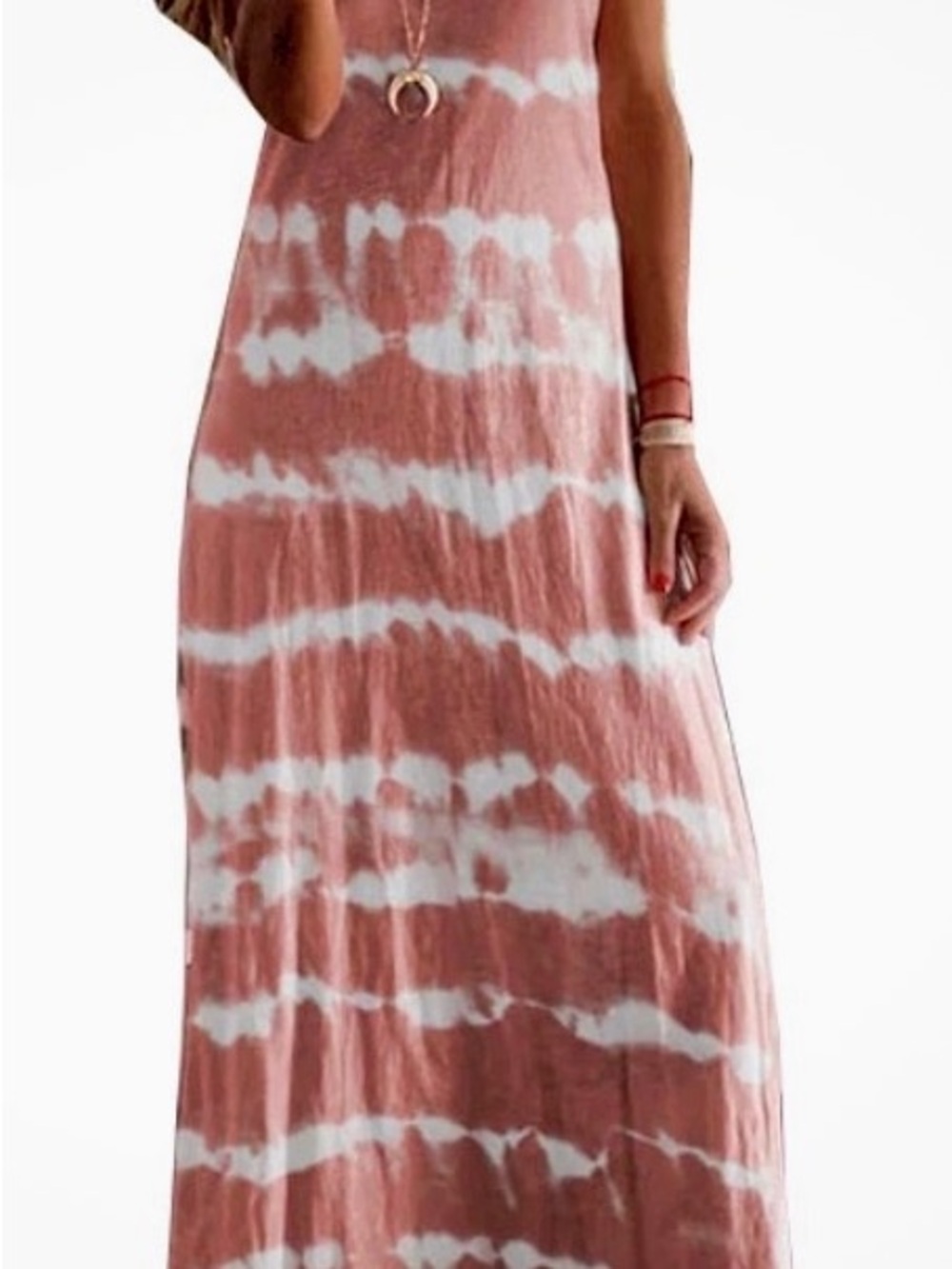Women’s Tie-Dye Maxi Dress in Dusty Rose - Casual Summer Style - NWOT